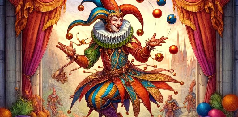jester in medieval setting as fantasy archetype